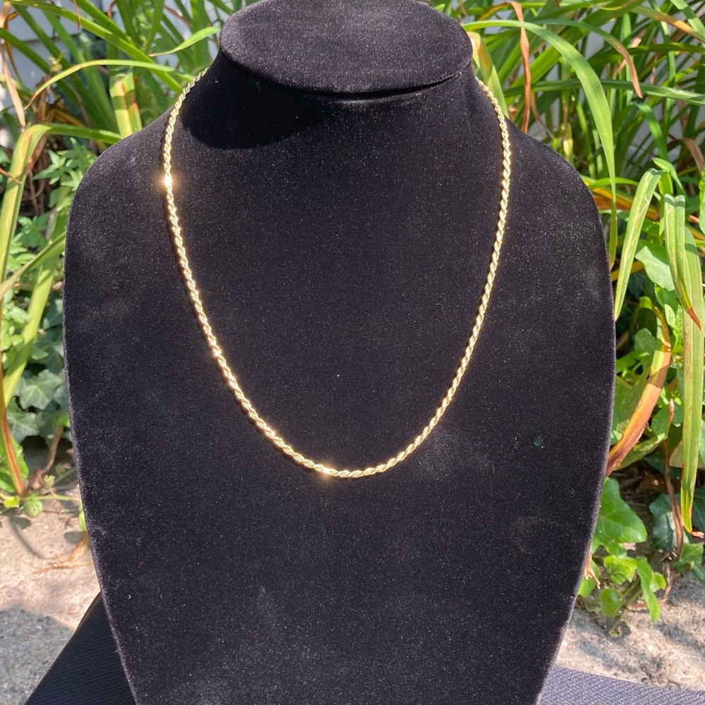 Gold Chain 14k Gold Vermeil Rope Chain 3mm 925 Italy 16in 18in 20in 22in 24in